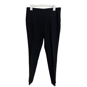 Lauren Ralph Lauren Wool Black Flat Front Straight Pants Size 8 Classic Stretch